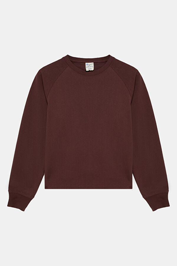 Coffee-colored crew neck women's T-shirt