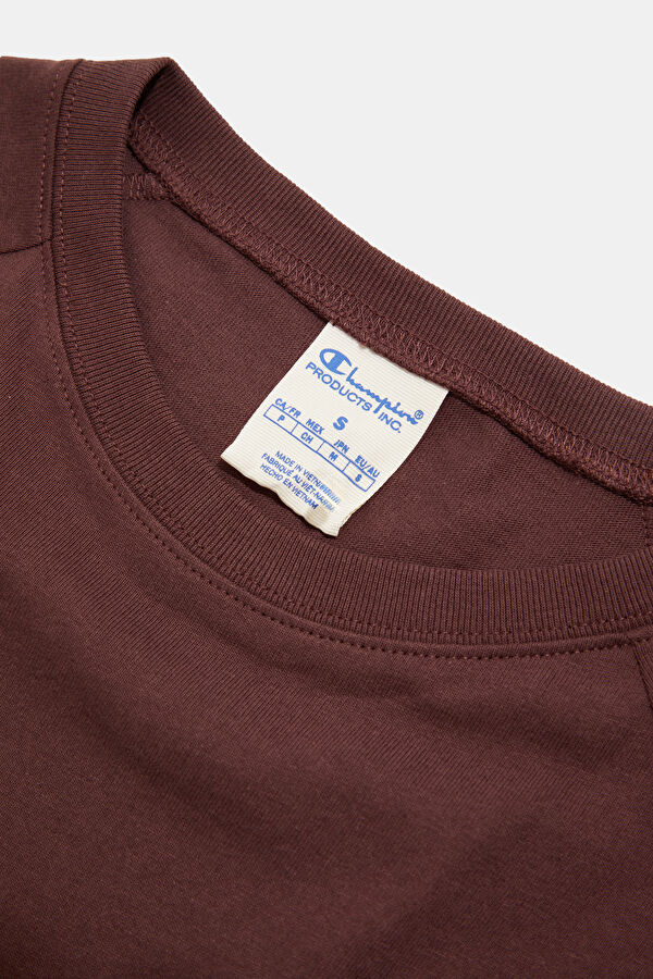 Coffee-colored crew neck women's T-shirt 3