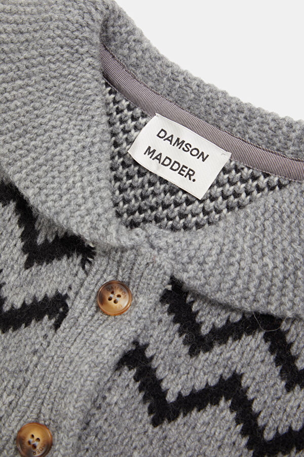 Gray Melange Patterned Wool Women's Cardigan 3