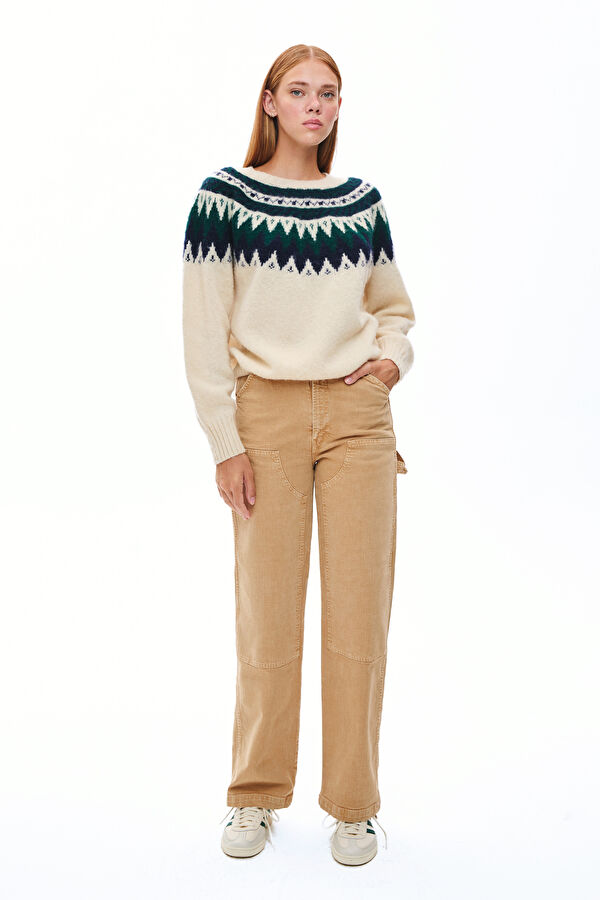 Light Brown Women's Straight Leg Trousers
