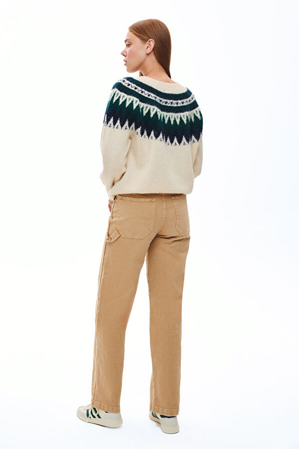 Light Brown Women's Straight Leg Trousers 2