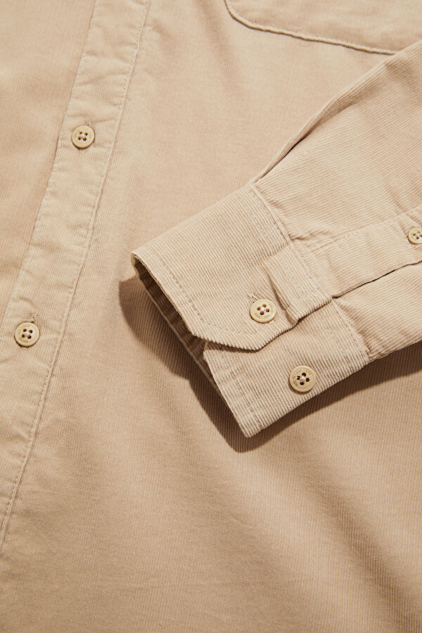 Relax Fit Cream Men's Shirt 4