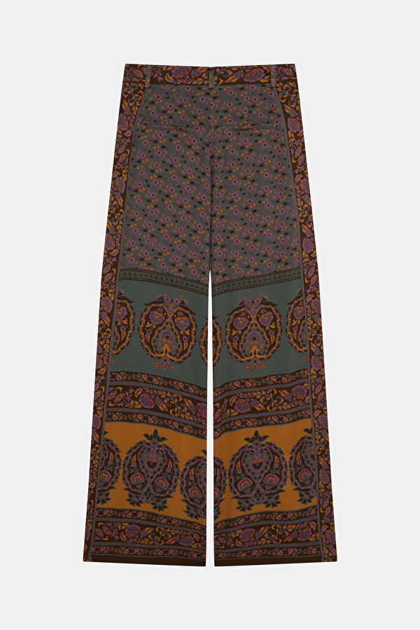 Koyu Kahve Wide Leg Viskon Kadın Pantolon 6