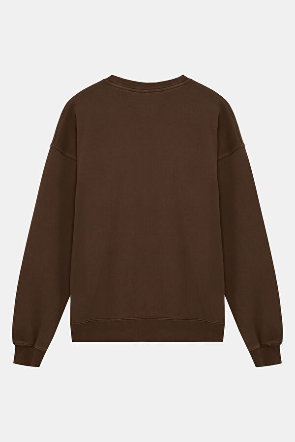 Siyah Relax Kalıp Bisiklet Yaka Erkek Sweatshirt 2