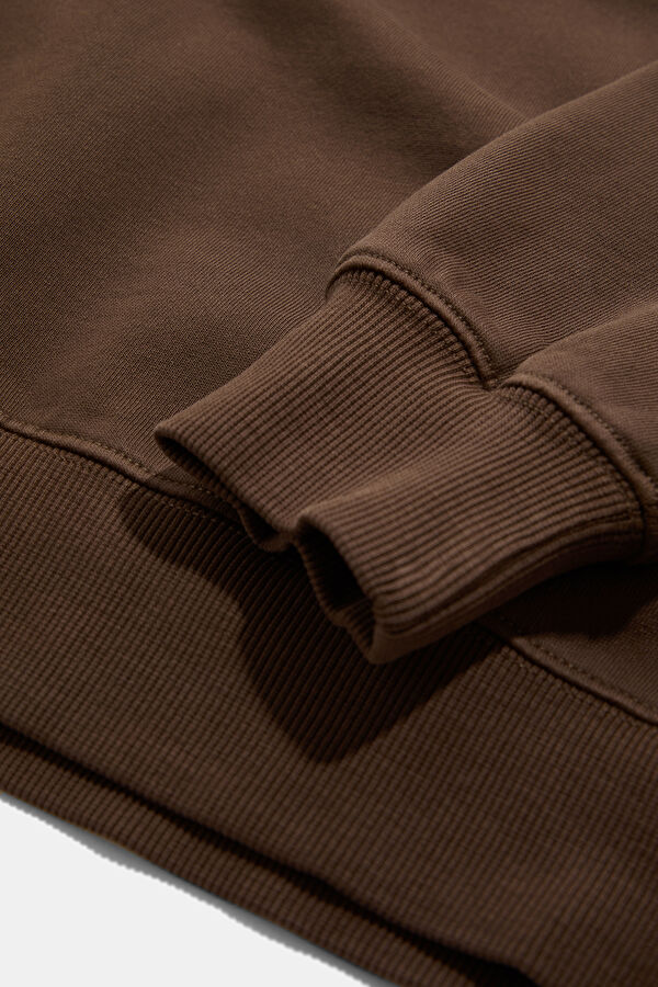 Siyah Relax Kalıp Bisiklet Yaka Erkek Sweatshirt 3