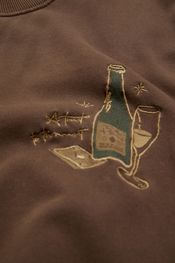 Siyah Relax Kalıp Bisiklet Yaka Erkek Sweatshirt 5