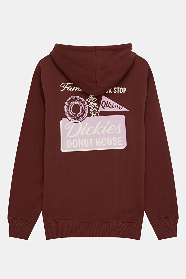 Burgundy Relax Fit Hooded Women's Sweatshirt 2