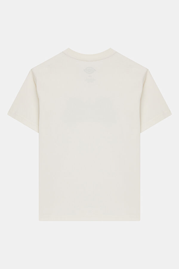 Slim Fit White Crew Neck Printed Women's T-Shirt 2
