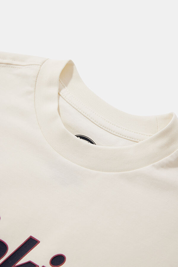 Slim Fit White Crew Neck Printed Women's T-Shirt 3