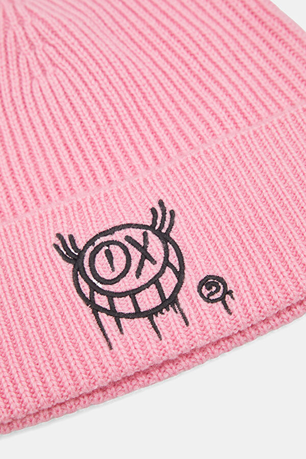 Pink Printed Wool Beanie 3