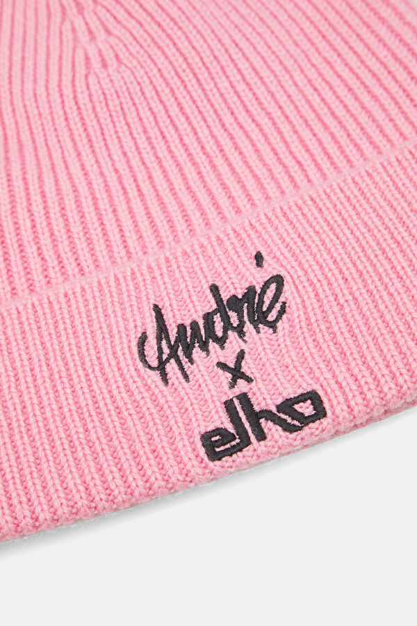 Pink Printed Wool Beanie 4