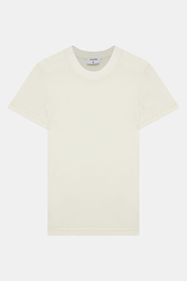 Beyaz O Yaka Kadın T-Shirt 4
