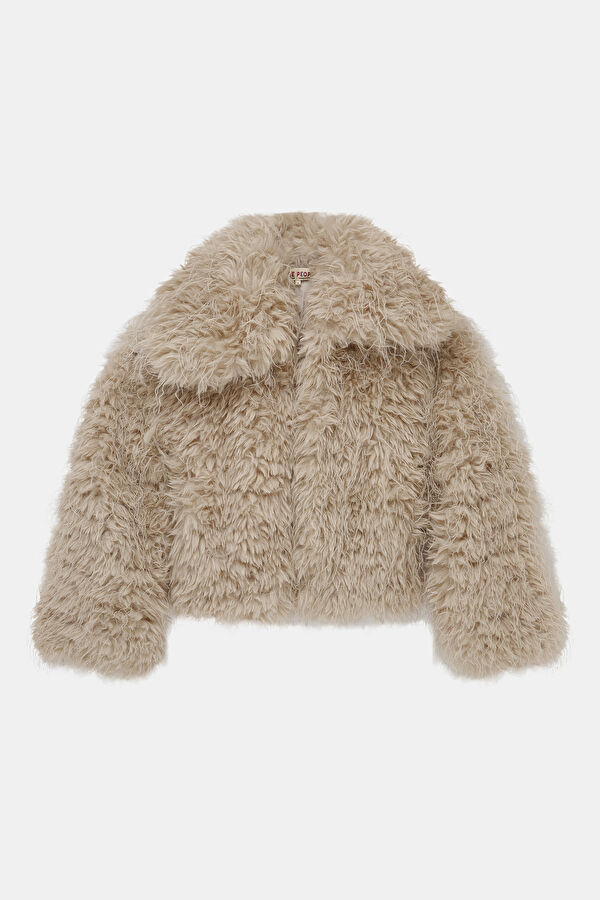 Cream Women's Faux Fur Coat