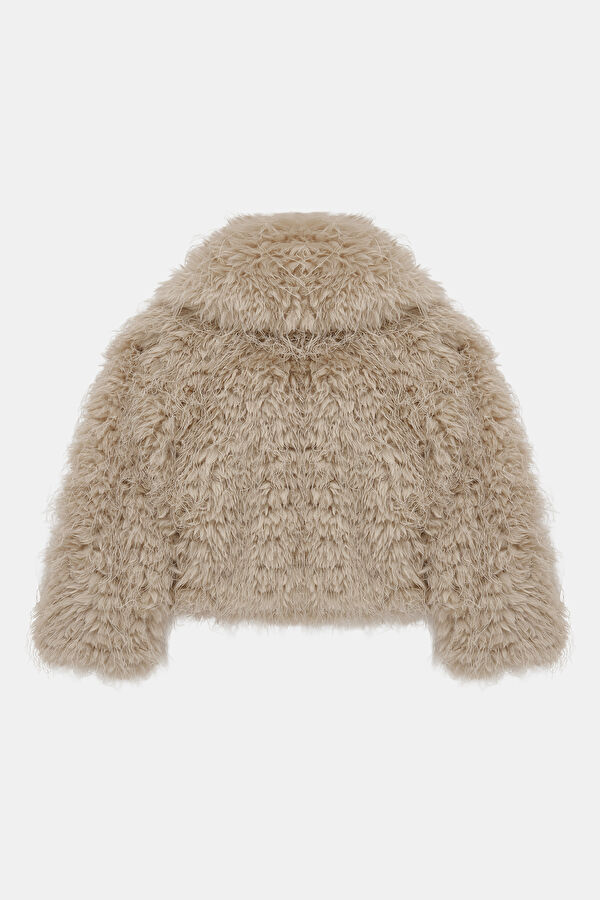 Cream Women's Faux Fur Coat 2