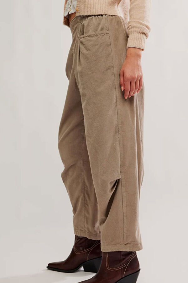 Bej Loose Fit Kadın Pantolon 4