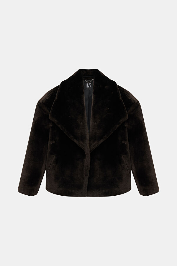 Celeste Brown Women's Faux Fur Coat 4