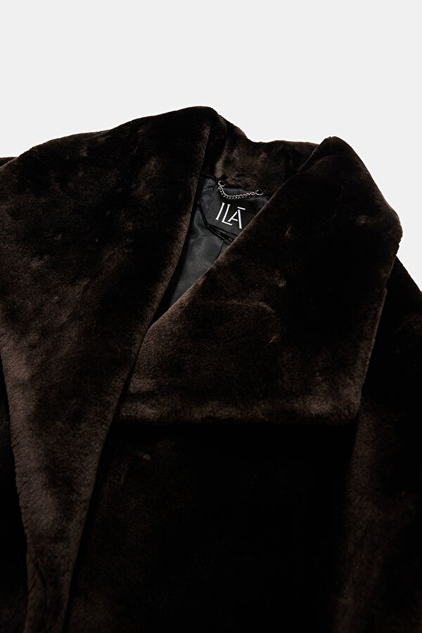 Celeste Brown Women's Faux Fur Coat 6