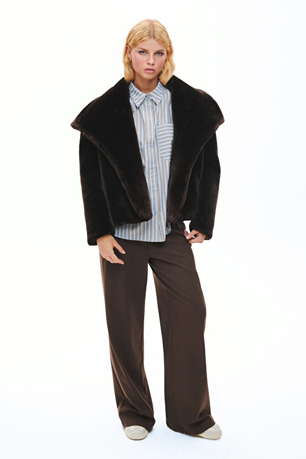 Celeste Brown Women's Faux Fur Coat 3