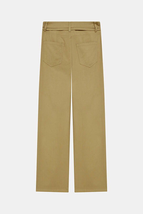 Bej Wide Leg Kadın Pantolon 4