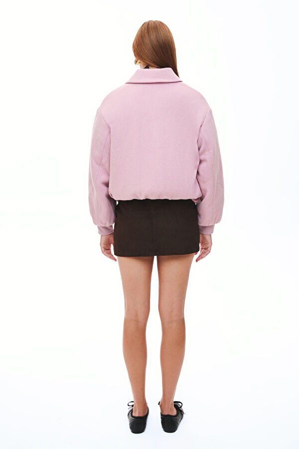 Lilac Buttoned Wool Women's Jacket 2