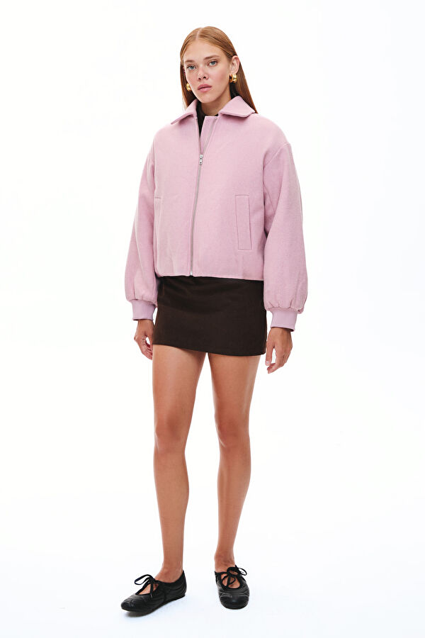 Lilac Buttoned Wool Women's Jacket 3