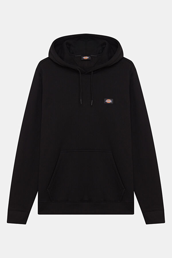 Siyah Relax Kalıp Kapuşonlu Erkek Sweatshirt