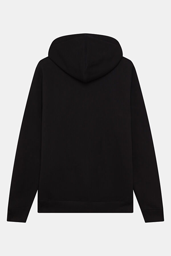 Siyah Relax Kalıp Kapuşonlu Erkek Sweatshirt 2