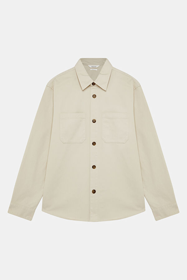 Relax Fit Cream Men's Shirt