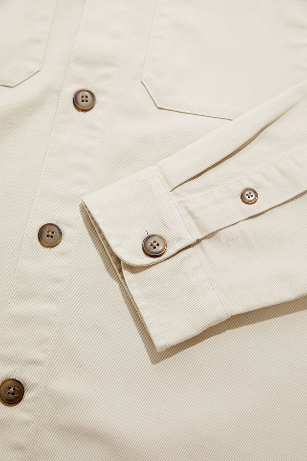 Relax Fit Cream Men's Shirt 4