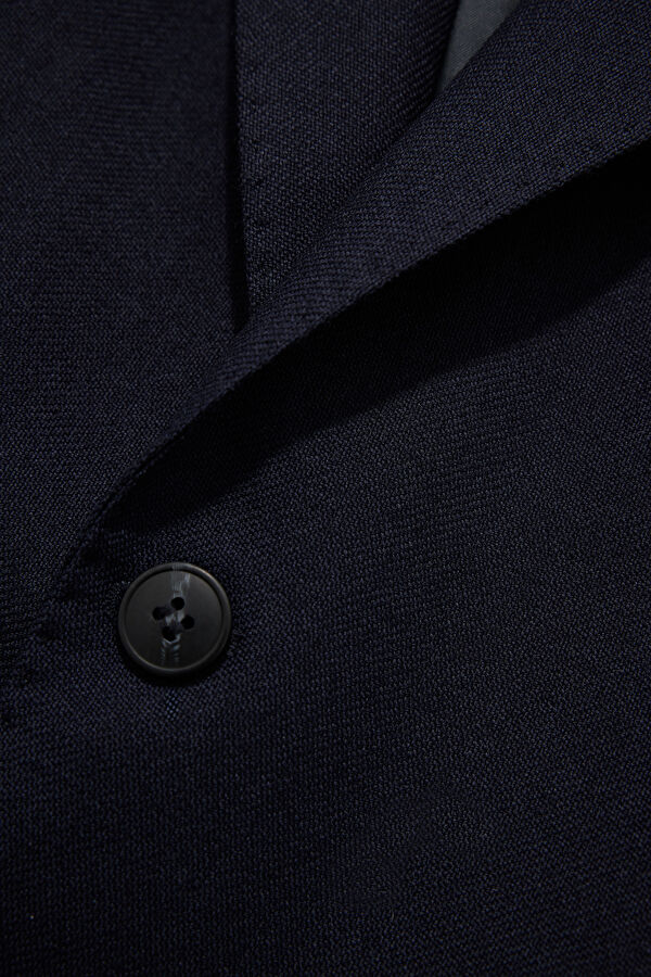 Navy Blue Buttoned Wool Men's Jacket 4