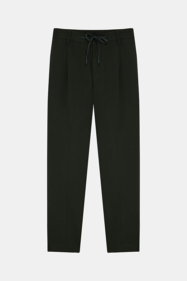 Dark Green Straight Men's Pants 3
