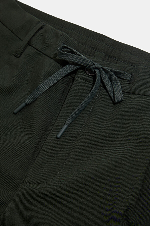 Dark Green Straight Men's Pants 5