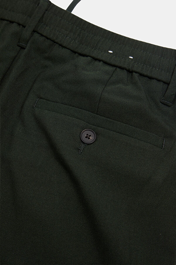 Dark Green Straight Men's Pants 6