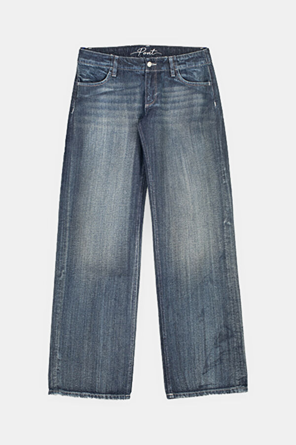 Blue Wide Leg Women's Trousers