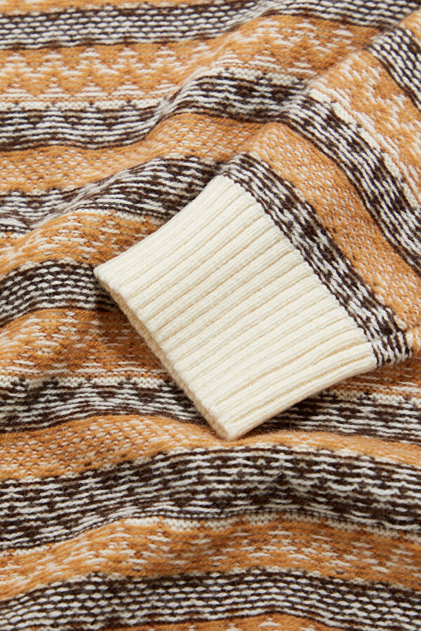 Cream Striped Men's Sweater 4
