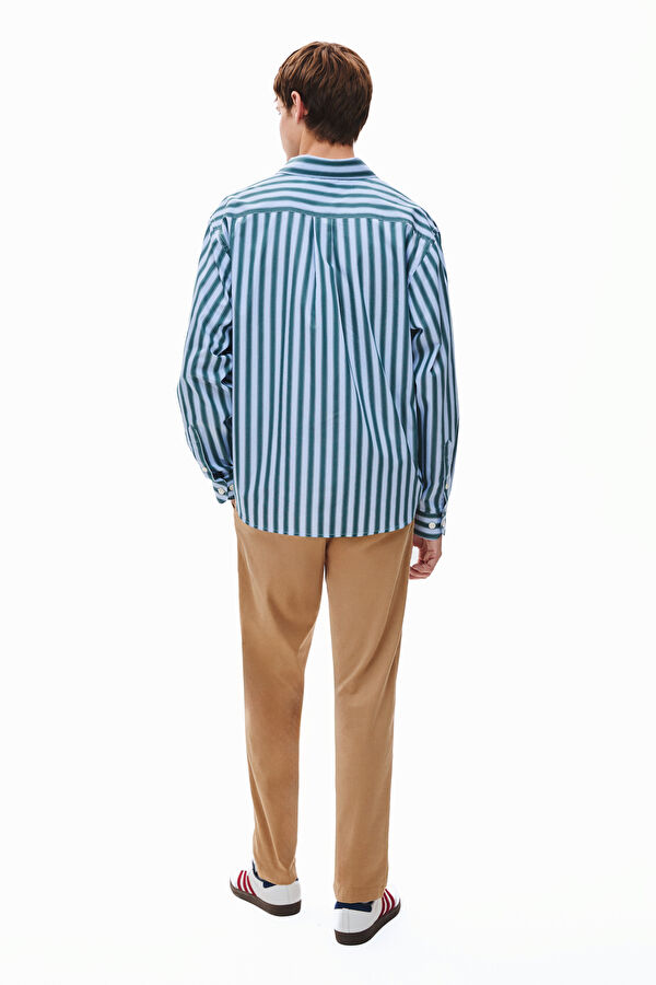 Relax Fit Blue Striped Men's Shirt 2