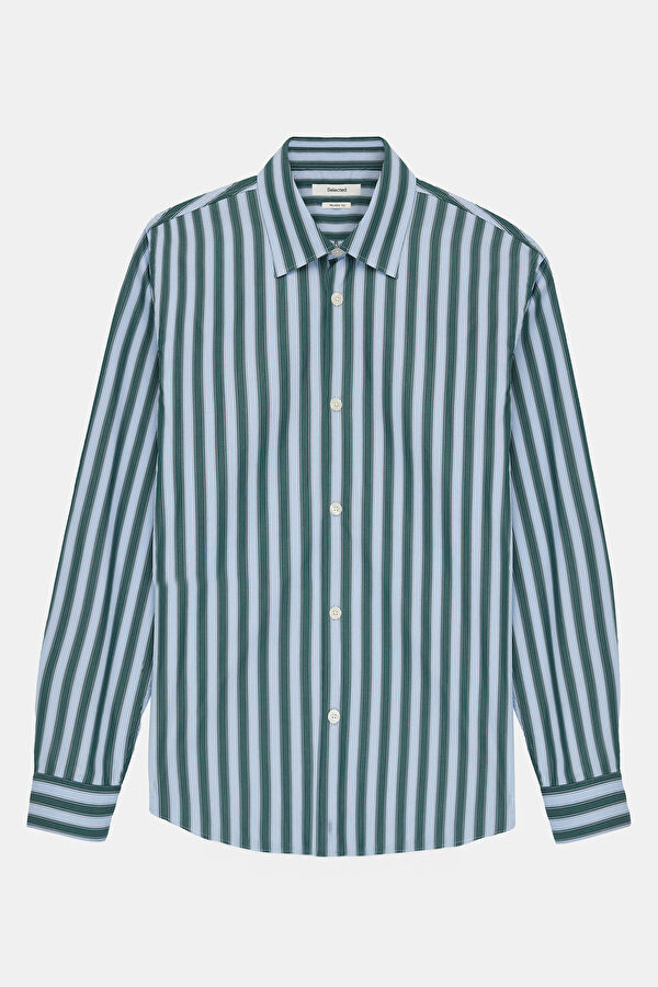 Relax Fit Blue Striped Men's Shirt 4