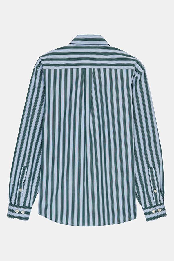 Relax Fit Blue Striped Men's Shirt 5