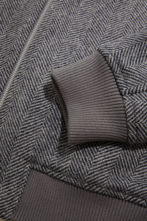 Dark Grey Zip-Up Wool Men's Jacket 7