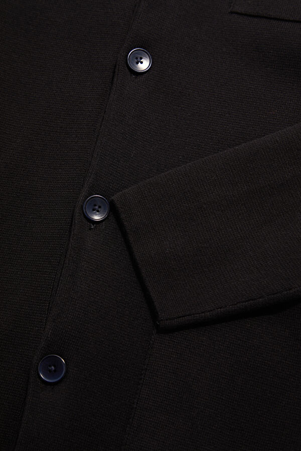 Black Buttoned Organic Cotton Men's Jacket 4