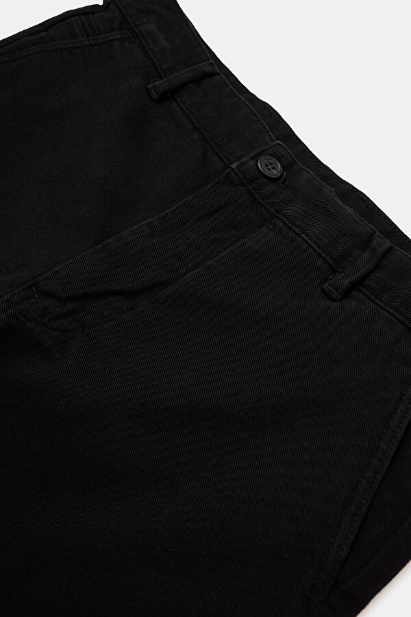 Black Straight Leg Organic Cotton Men's Trousers 3