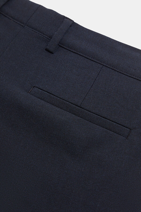 Navy Blue Straight Leg Men's Trousers 4