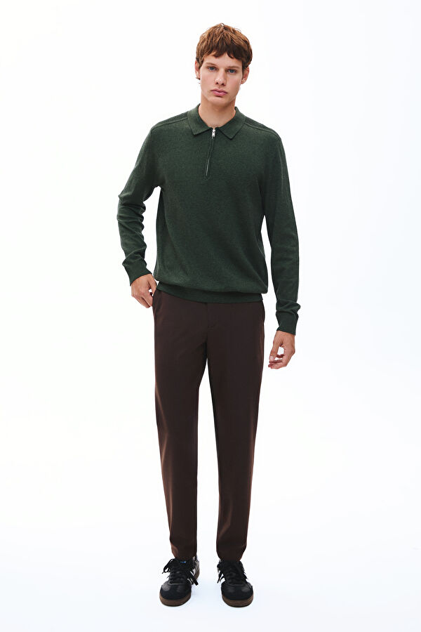 Brown Slim Fit Men's Pants