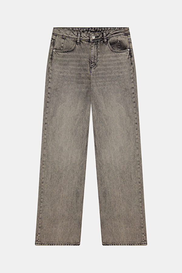 Grey Wide Leg Women's Trousers