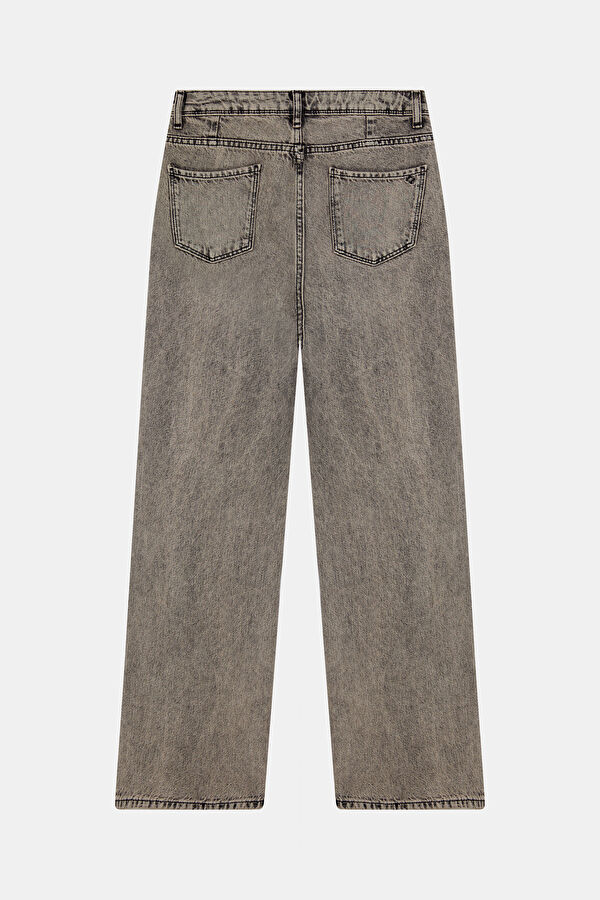 Grey Wide Leg Women's Trousers 2