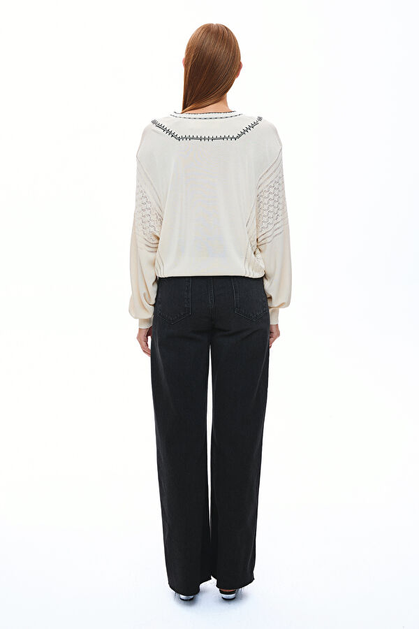 Antrasit Wide Leg Kadın Pantolon 2