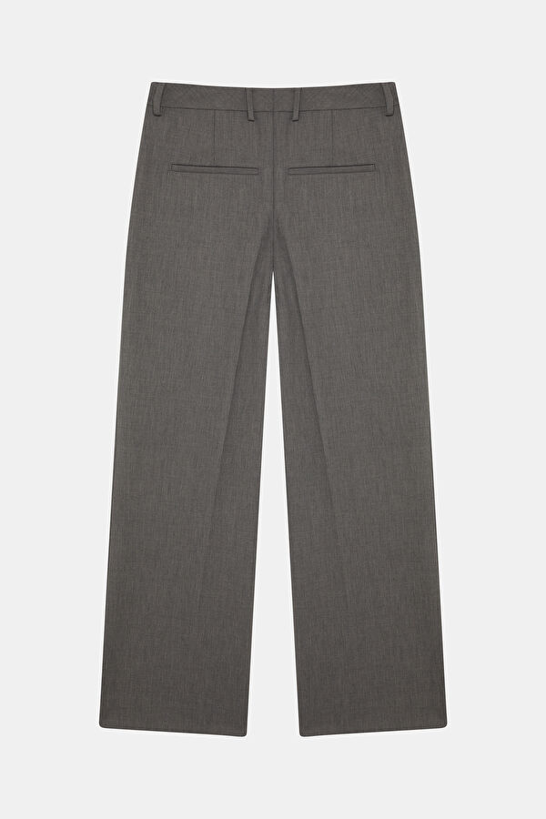 Grey Melange Straight Leg Women's Trousers 2