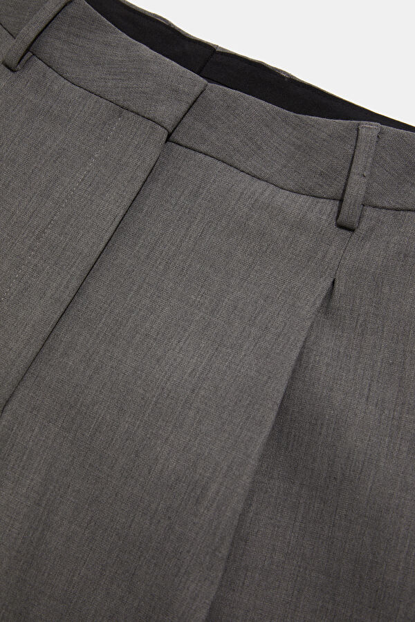 Grey Melange Straight Leg Women's Trousers 3