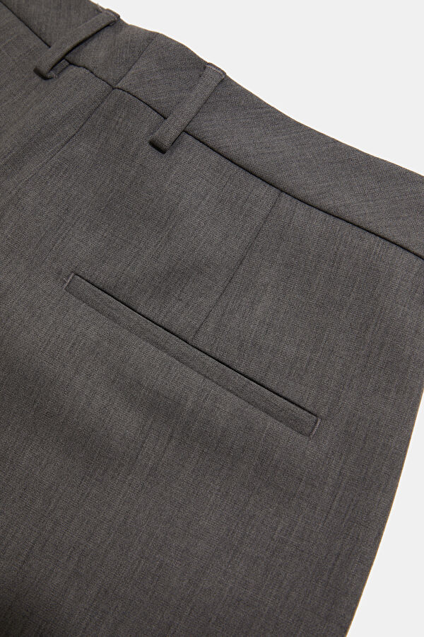 Grey Melange Straight Leg Women's Trousers 4
