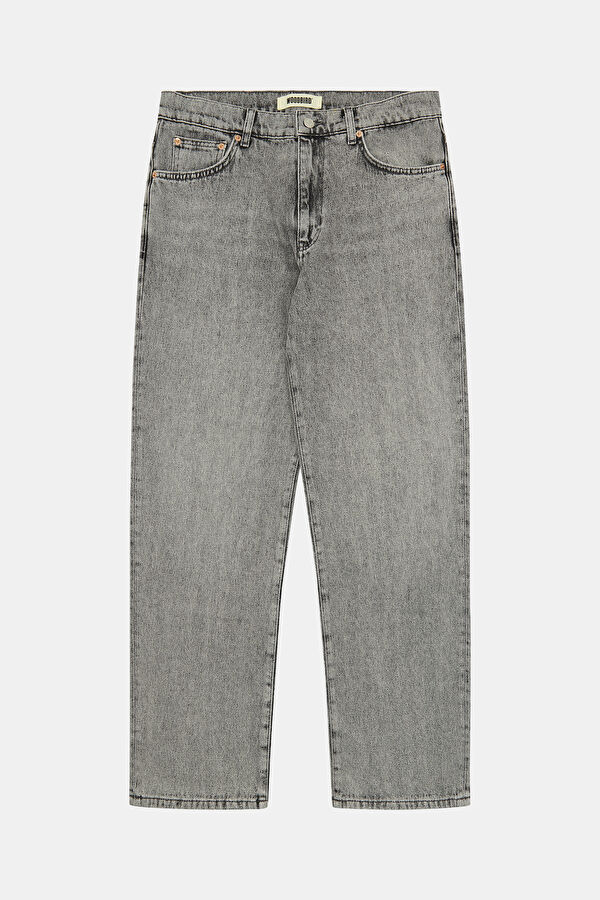 Relax Kalıp Gri Loose Erkek Jean Pantolon